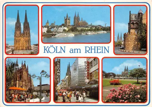 B47306 Köln am Rheim Dom Schiffsbateaux Deutschland