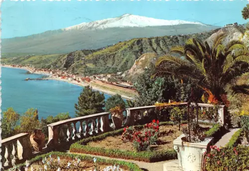 B73198 Taormina Panorama con etna Italien