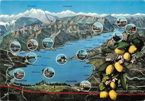 B58498 Lago di Garda Karte Carte Geographique Italien