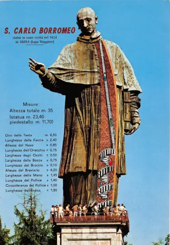 BG6673 arona lago maggiore s carlo borromeo statua in rame italy