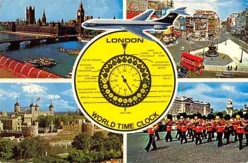 uk5484 world time clock london uk bus double decker soldat guards