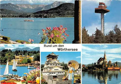 B54876 Worthsee mit Koschutta Maria Worth Schiffsbateaux Österreich