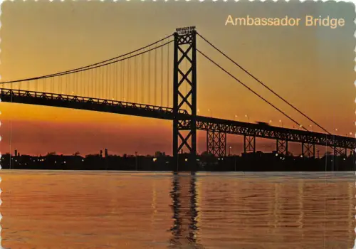 Lot 11 USA Detroit Michigan Ambassador Bridge Linking to Windsor Ontario Canada