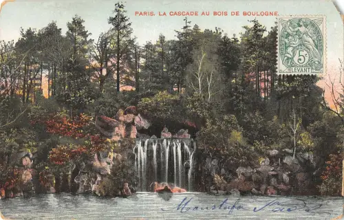B107660 Frankreich Paris La Cascade au Bois de Boulogne Wasserfall Echtfoto UK