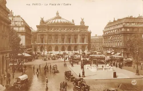 B107997 Frankreich Paris La Place de L'Opera Voitures Oldtimer Echtfoto UK