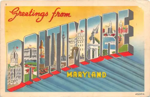BF35920 maryland baltimore greatings USA front/back scan