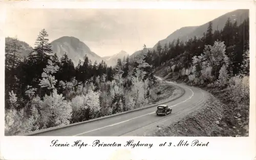Lot107 Scenic Hope Princeton Highway AR 3 MILE POINT REAL PHOTO CAR CANADA B C