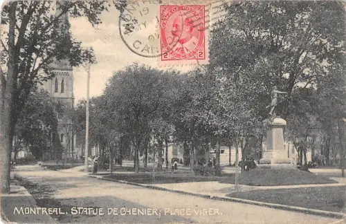 BR46695 Montreal Statue de Chenier place viger canada