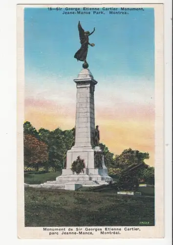 B77396 montreal monument de sir georges etienne car canada scan front/back image