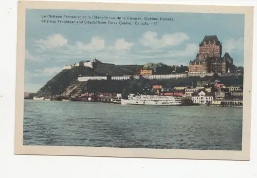 B77605 le chateau frontenac et la citadelle quebec canada scan front/back image