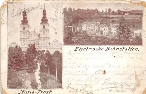 B16343 Maria Trost Elektrischer Bahnhof gebraucht 1900