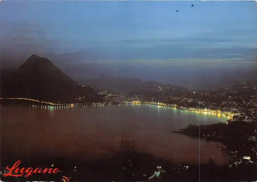 B75743 lugano monte s s salvatore di notte switzerland