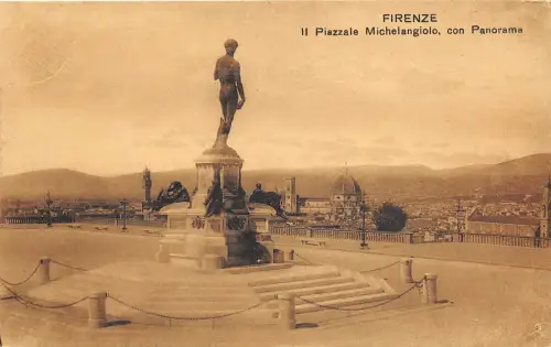B27531 Skulpturen Il Piazzale Michelangiolo con panorama