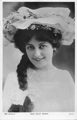BR74402 Miss Delia Mason Edwardian Schauspieler Filmstar Echtfoto UK