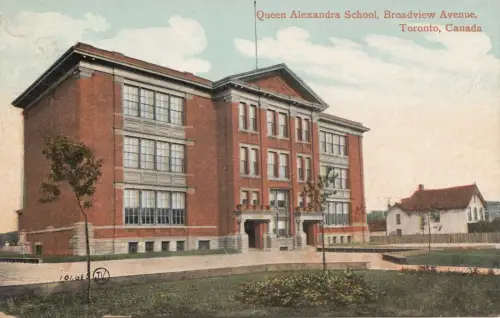 B77701 queen alexandra school broadview av toronto canada scan front/back image
