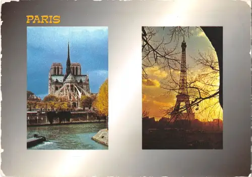 BT8406 La Sine et Notre dame et la Tour Eiffel Paris Frankreich