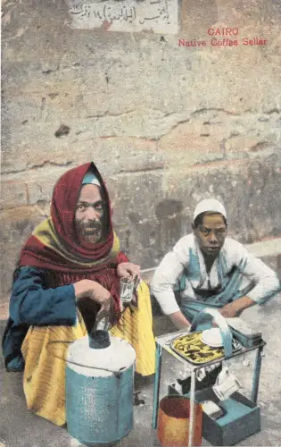 Lot163 Afrika Ägypten Kairo einheimischer Kaffee Verkäufer Typen Folklore Kostüm