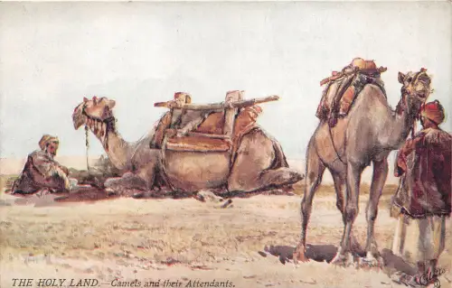 br106506 Kamele und ihre Begleiter das Heilige Land Ägypten Afrika Folklore Oilette