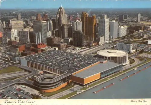B64525 Detroit Civic Center Panorama Cars Voitures USA