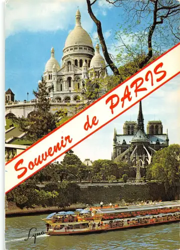B109592 Frankreich Paris Le Sacre Coeur Notre Dame Flussboot Bateau