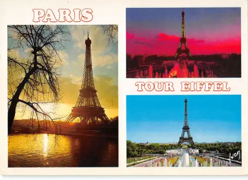 B109587 Frankreich Paris La Tour Eiffel Sonnenuntergang Turm Brunnen Brücke Panorama