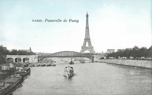 B107530 Frankreich Paris Passerelle de passy Brücke Flussboote Echtfoto UK