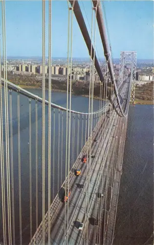 BG9761 New York City Car Voiture Bus George Washington Bridge USA