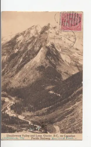 B77468 BC illecillewaet valley and loop glacier pa canada scan front/back image