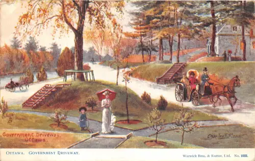 br105608 government driveway ottawa canada artist signed charled flower