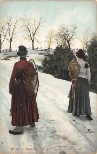 br106334 schlechter Punkt auf der Straße Winter in Kanada Ski