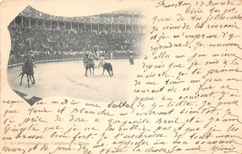 uk42874 corrida regia caballeros en plaza spain corida torres bull