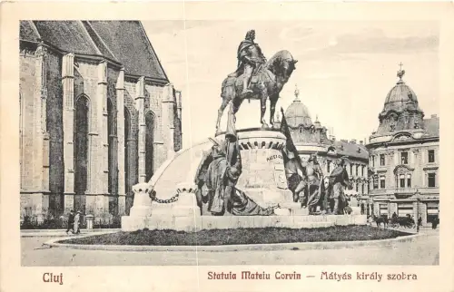 ro388 matyas kiraly szobra statuia lui matei corvinu cluj romania cluj romania