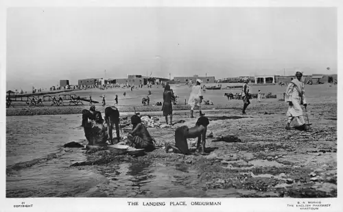 US5419 the landing place omdurman types folklore real photo sudan africa