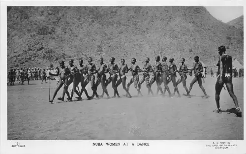 US5389 Nuba Frauen bei einem Tanz Typen Folklore Echtfoto Sudan Afrika