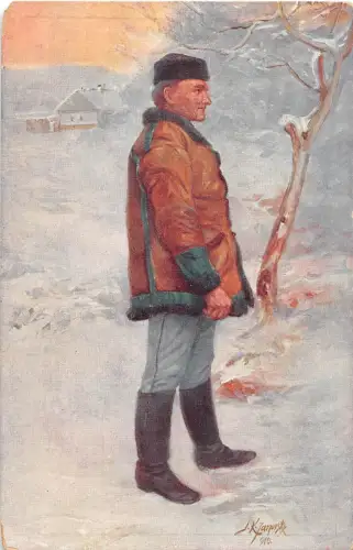 B76435 Bad Postyen Slowakei Typ im Pelz 1914