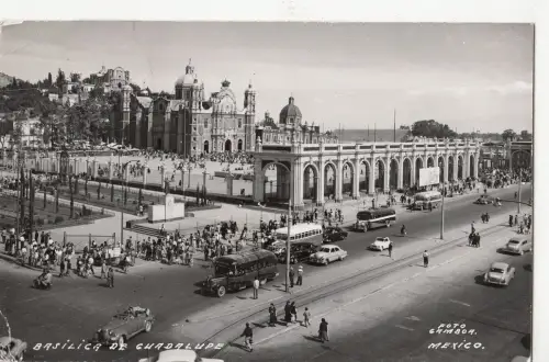 B78153 basilica de guadalupe car voiture bus mexico scan front/back image