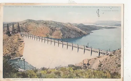 BF18995 new mexico great elephant buttle dam USA front/back image