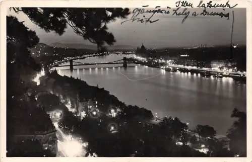 B36221 Budapest Stadtblick bei Nacht Ungarn
