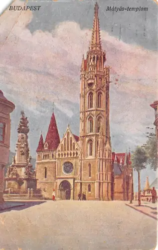 B35877 Budapest Matyas Temple Eckschnitt Ungarn