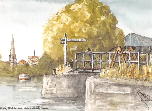 uk1655 river severn and worcester to birmingham canal ship real photo uk