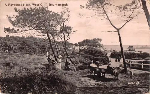 uk16046 favorite nook west cliff bournemouth real photo uk animated social 