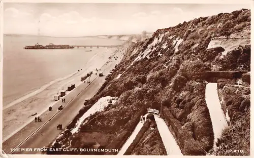 uk16051 pier from east cliff bournemouth real photo uk