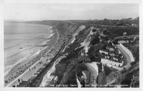 BR099999 the zick zag path on the west cliff bournemouth real photo uk