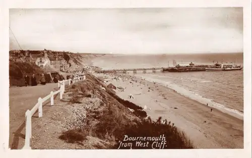 BR93954 Bournemouth from West Cliff Echtfoto Schiff Bateaux UK
