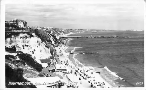 uk14158 bay from durley chine bournemouth real photo uk
