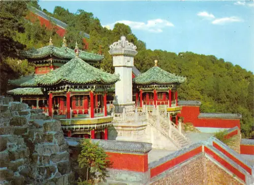 BR25787 Pavillon mit drehbarem Rad zum Lesen buddhistischer Klassen Porzellan