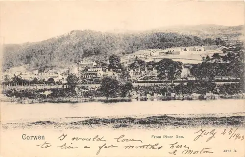 BR64539 Corwen von River Dee Wales