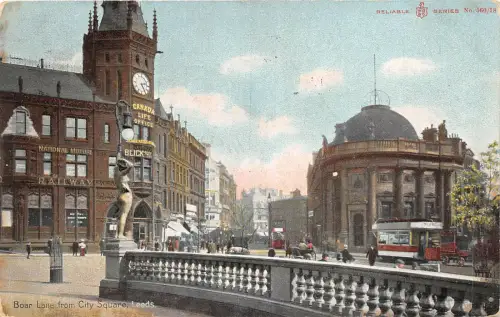 uk40211 boar lane from city square leeds uk tram tramway
