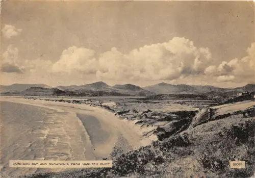 uk51179 cardigan bay and snowdonia from harlech cliff wales real photo uk