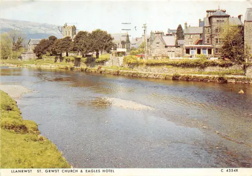 uk50181 llanrwst st grwst church and eagles hotel wales uk